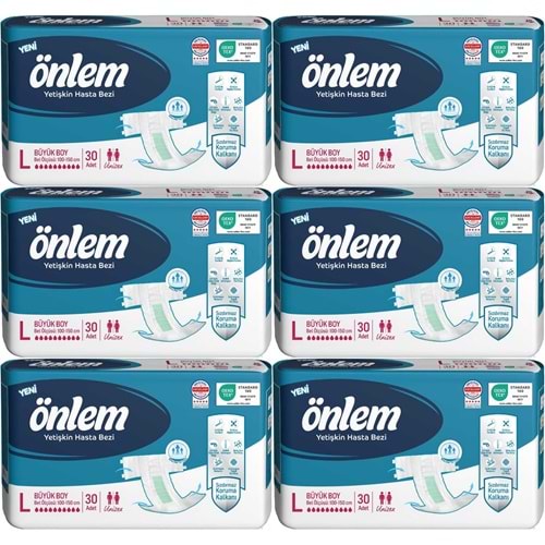 Önlem Yetişkin Bezi Bel Bantlı Tekstil Yüzey L - Large - Büyük 180 Adet (6PK*30)