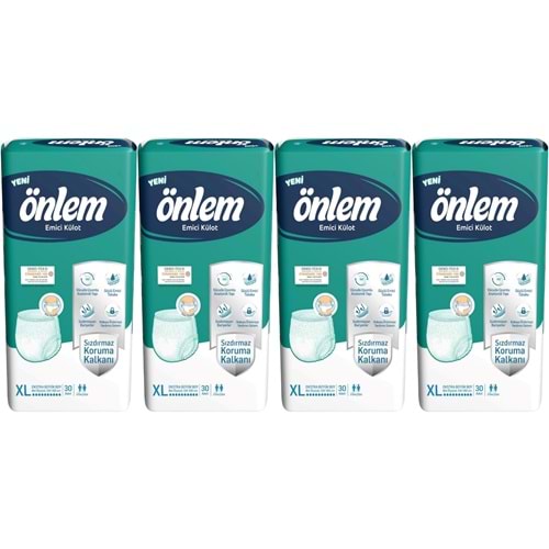 Önlem Emici Külot Yetişkin Bezi XL- Extra Large - Ekstra Büyük 120 Adet (4PK*30)