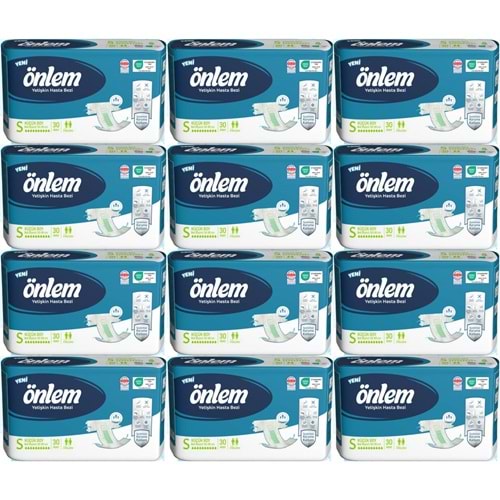 Önlem Yetişkin Bezi Bel Bantlı Tekstil Yüzey S - Small - Küçük 360 Adet (12PK*30)