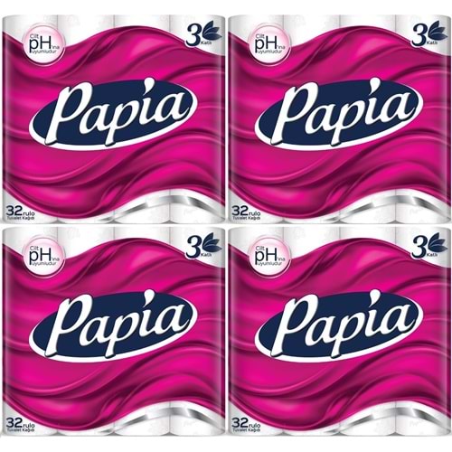 Papia Tuvalet Kağıdı (3 Katlı) 128 Li Pk (4Pk*32)