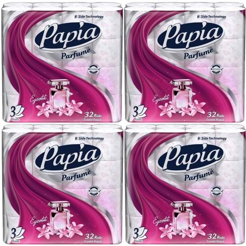 Papia Tuvalet Kağıdı (3 Katlı) 128 Li Pk (4PK*32) Egzotik Parfümlü
