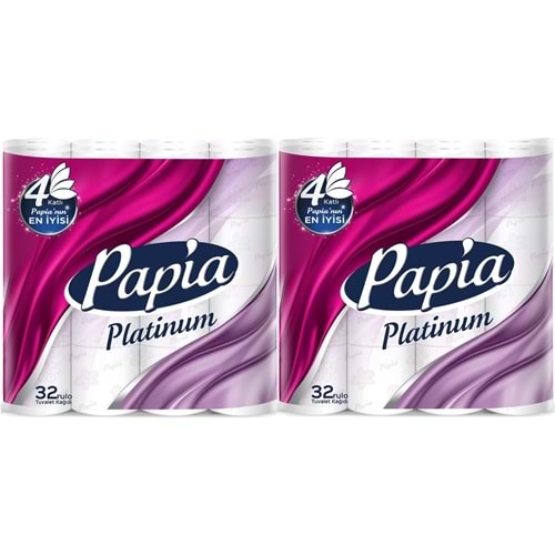 Papia Tuvalet Kağıdı (4 Katlı) 64 Lü Pk Platinum (2PK*32)