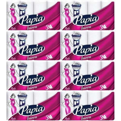 Papia kağıt Havlu (3 Katlı) 64 Lü Set Inova (8PK*8)