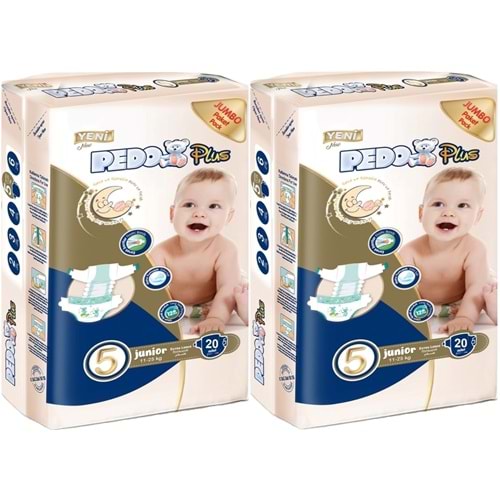 Pedo Plus Bebek Bezi 5 Beden 11-25 KG Junior 40 Adet Jumbo Ekonomik Pk