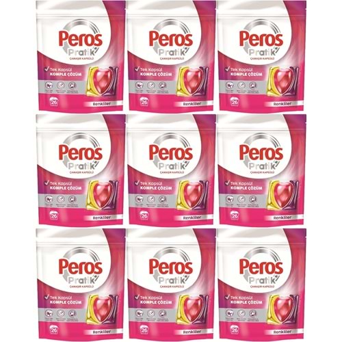 Peros Pratik Matik Çamaşır Deterjanı Kapsülü - Tableti 234 Adet Renkliler (9PK*26)