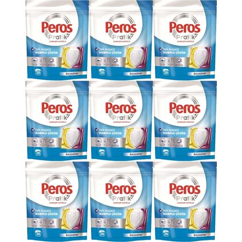 Peros Pratik Matik Çamaşır Deterjanı Kapsülü - Tableti 234 Adet Beyazlar (9PK*26)