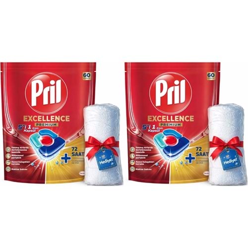 Pril Bulaşık Makinesi Deterjanı Kapsül Tablet Excellence Premium 5 i 1 Arada 120 Adet (2PK*60)