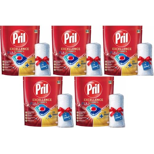 Pril Bulaşık Makinesi Deterjanı Kapsül Tablet Excellence Premium 5 i 1 Arada 300 Adet (5PK*60)