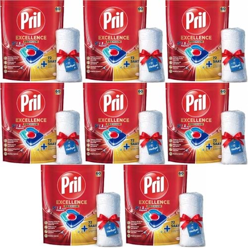Pril Bulaşık Makinesi Deterjanı Kapsül Tablet Excellence Premium 5 i 1 Arada 480 Adet (8PK*60)