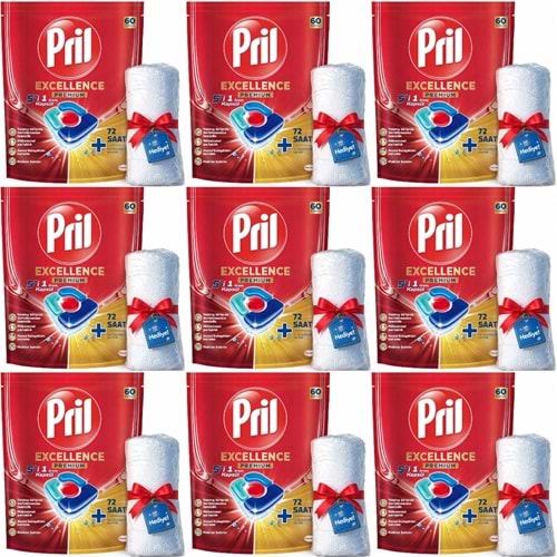 Pril Bulaşık Makinesi Deterjanı Kapsül Tablet Excellence Premium 5 i 1 Arada 540 Adet (9PK*60)