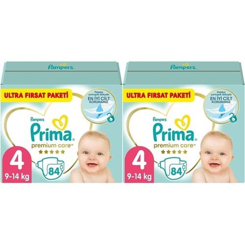 Prima Premium Care Bebek Bezi 4 Beden 9-14 Maxi 168 Adet MeGa Fırsat Pk