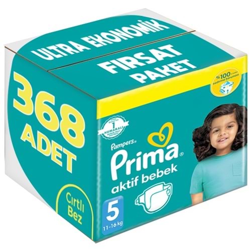 Prima Bebek Bezi 5 Beden 11-16 KG Junior 368 Adet Ultra Ekonomik Fırsat Pk