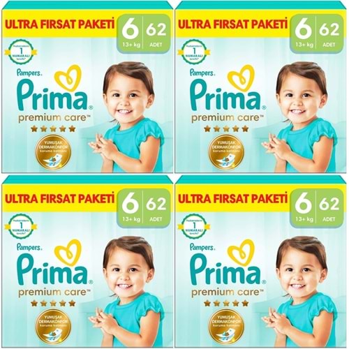 Prima Premium Care Bebek Bezi Beden:6 (13+) Extra Large 248 Adet Ultra Fırsat Pk