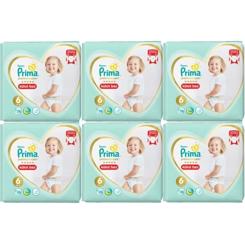 Prima Premium Care Külot Bebek Bezi 6 Beden 15+ 168 Adet Süper Ekonomik MeGa Pk