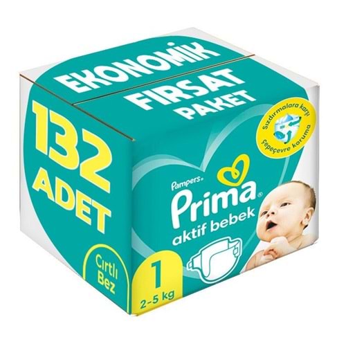Prima Bebek Bezi Beden:1 (2-5Kg) Yeni Doğan 132 Adet Ekonomik Fırsat Pk