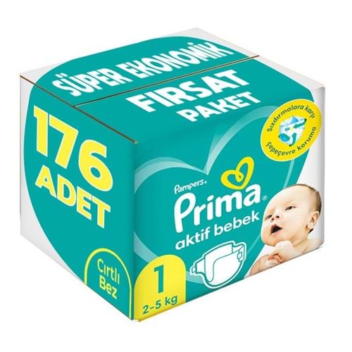 Prima Bebek Bezi 1 Beden 2-5 KG Yeni Doğan 176 Adet Süper Ekonomik Fırsat Pk