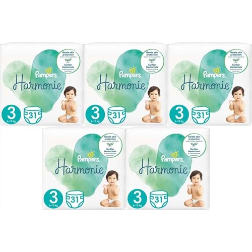 Prima Pampers Harmonie Bebek Bezi 3 Beden 6-10 KG Midi 155 Adet MeGa Ultra Fırsat Pk
