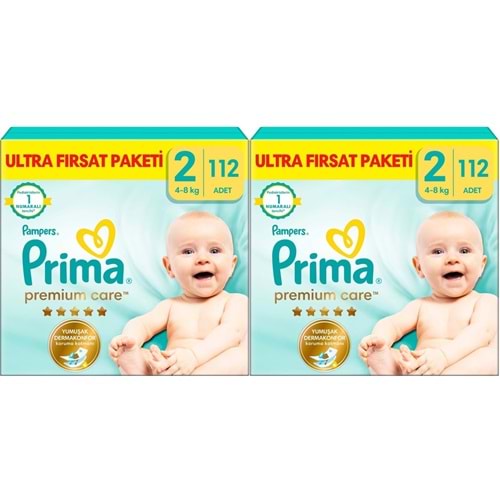 Prima Premium Care Bebek Bezi 2 Beden 4-8 KG Mini 224 Adet Ekonomik Ultra Fırsat Pk