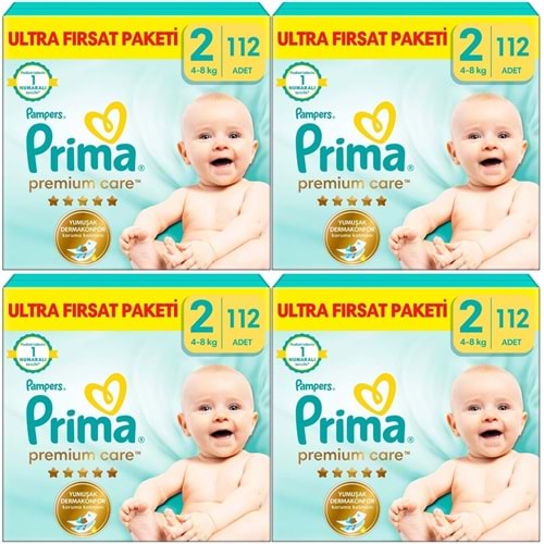 Prima Premium Care Bebek Bezi 2 Beden 4-8 KG Mini 448 Adet Avantaj Ultra Fırsat Pk