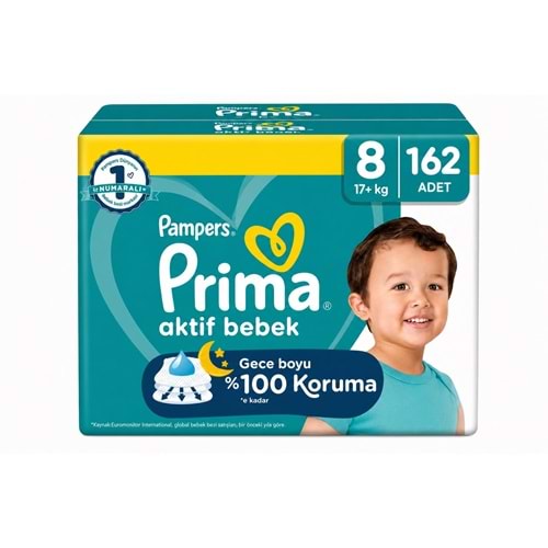 Prima Bebek Bezi 8 Beden 17+ KG XXX Large 162 Adet Süper Avantaj Pk