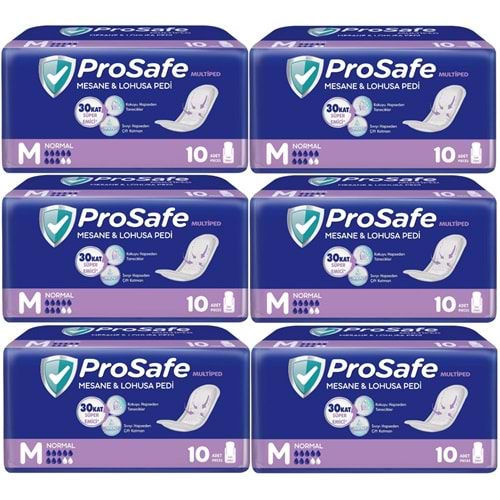 Prosafe Mesane & Lohusa Pedi M - Medium - Orta Boy Normal 60 Adet (6PK*10)