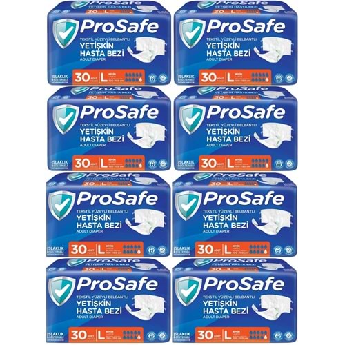 Prosafe Yetişkin Bezi Bel Bantlı Tekstil Yüzey L - Large - Büyük Boy 240 Adet