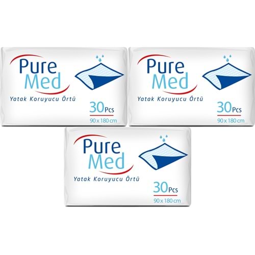 Puremed Yetişkin Yatak Koruyucu 90*180CM 90 Adet (3PK*30)