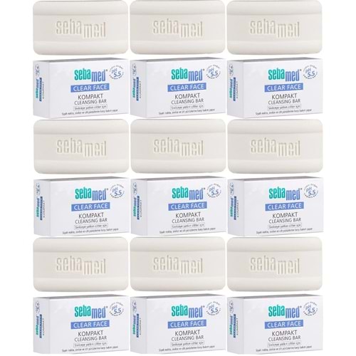 Sebamed Clear Face Kompakt Yüz Temizleme Barı Sabun Sivilceye Yatkın Cilt 100GR (9 Lu Set)