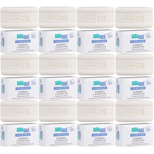 Sebamed Clear Face Kompakt Yüz Temizleme Barı Sabun Sivilceye Yatkın Cilt 100GR (12 Li Set)