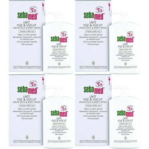 Sebamed Yüz ve Vücut Temizleyici Likit 1000ML (4 Lü Set)