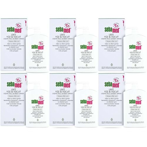 Sebamed Yüz ve Vücut Temizleyici Likit 1000ML (6 Lı Set)
