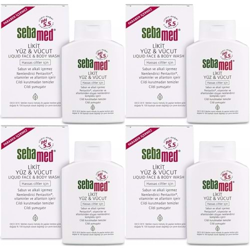 Sebamed Yüz ve Vücut Temizleyici Likit 200ML (4 Lü Set)