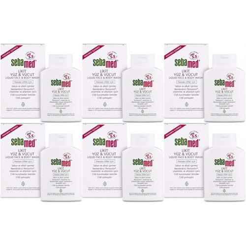 Sebamed Yüz ve Vücut Temizleyici Likit 200ML (6 Lı Set)