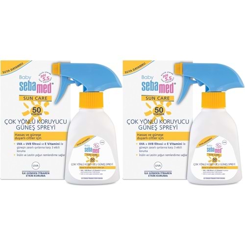 Sebamed Sun Care Bebek Güneş Losyonu Kremi Sprey 50+ Faktör 200ML (Hassas Ciltler İçin) (2 Li Set)