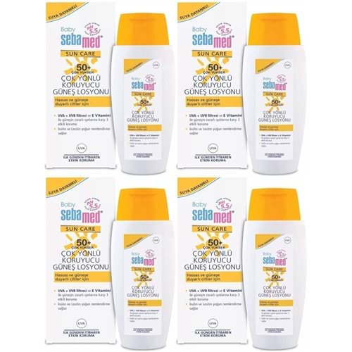 Sebamed Sun Care Bebek Güneş Losyonu Kremi 50+ Faktör 150ML (Hassas Ciltler İçin) (4 Lü Set)