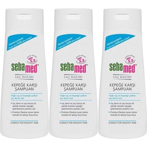 Sebamed Şampuan 400ML Kepeğe Karşı ve Yağlı Saç Tipleri için (3 Lü Set)