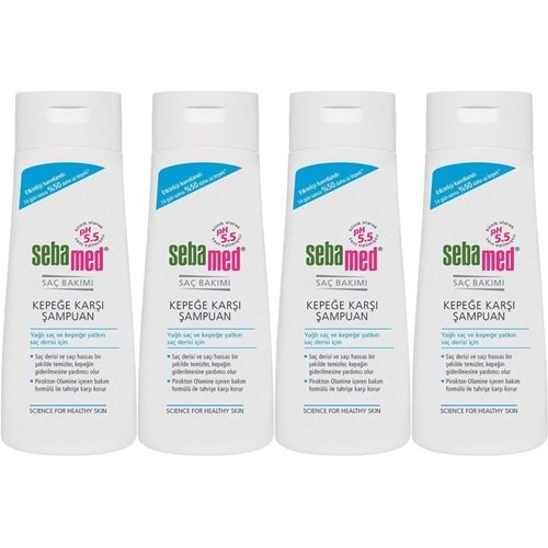Sebamed Şampuan 400ML Kepeğe Karşı ve Yağlı Saç Tipleri için (4 Lü Set)