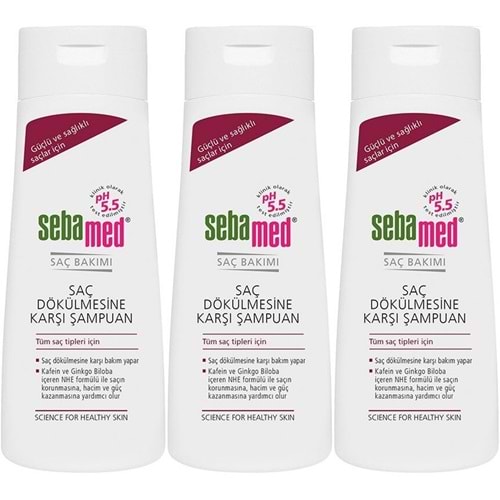 Sebamed Şampuan 200ML Saç Dökülmesine Karşı (Tüm Saç Tipleri için) (3 Lü Set)