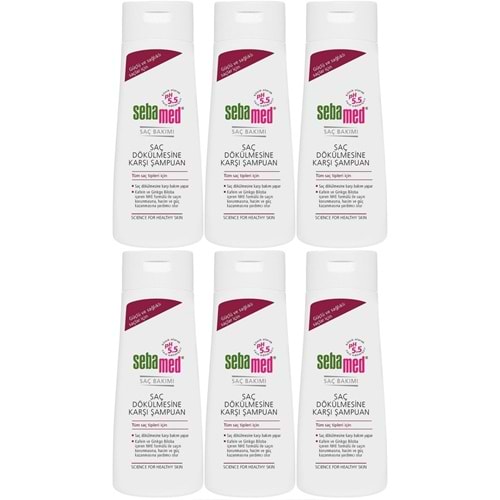Sebamed Şampuan 200ML Saç Dökülmesine Karşı (Tüm Saç Tipleri için) (6 Lı Set)