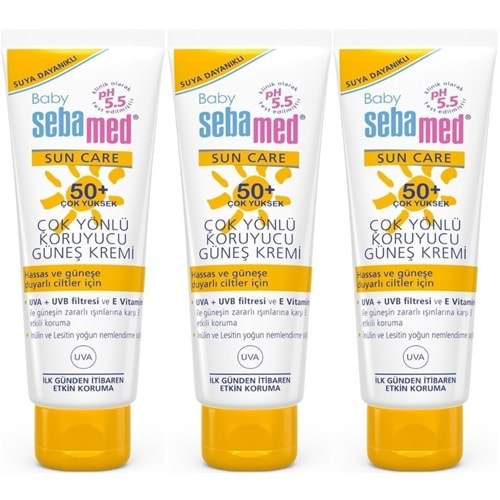 Sebamed Baby Sun Care Güneş Kremi 75ML 50+ Çok Yüksek Faktör Çoçuk (3 Lü Set)