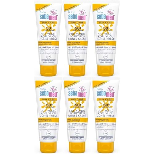 Sebamed Baby Sun Care Güneş Kremi 75ML 50+ Çok Yüksek Faktör Çoçuk (6 Lı Set)