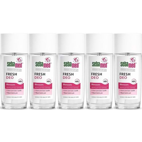Sebamed Deodorant Sprey 75 ML Fresh Blossom (5 Li Set)