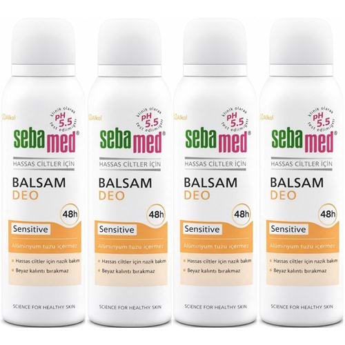 Sebamed Deodorant Aerosol 150 ML Balsam - Sensitive/Hassas (4 Lü Set)