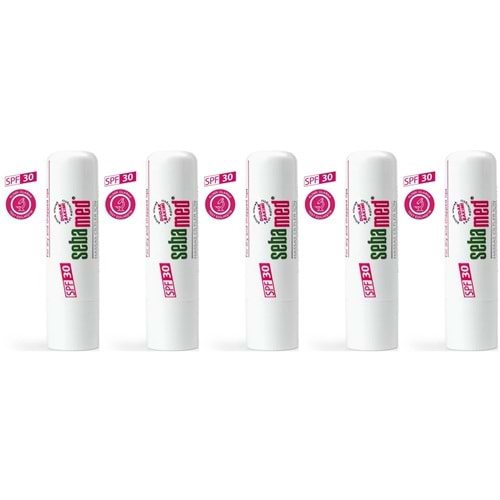 Sebamed Dudak Koruyucu Bakım Kremi Stick 30 SPF 4.8GR (Çatlamış ve Hassas Nemlendiricili) (5 Li Set)