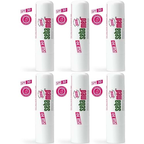 Sebamed Dudak Koruyucu Bakım Kremi Stick 30 SPF 4.8GR (Çatlamış ve Hassas Nemlendiricili) (6 Lı Set)
