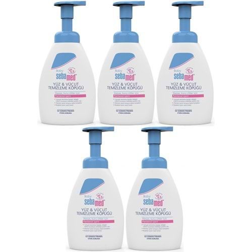 Sebamed Bebek Şampuanı Yüz ve Vücut Köpüğü 400ML (pH 5.5 Yenidoğan Hassas Cilt) (5 Li Set)