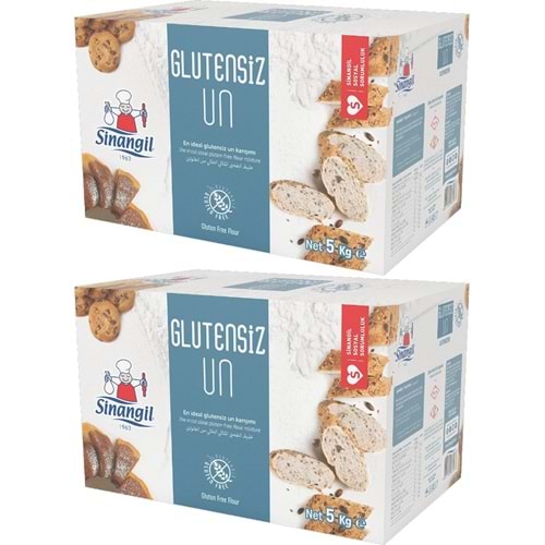 Sinangil Glutensiz Un 10KG (10000GR) Kutu Çölyak Diyetine Uygun (2PK*5KG)