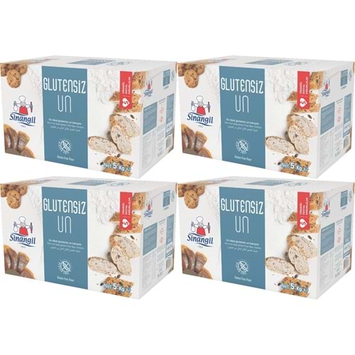 Sinangil Glutensiz Un 20KG (20000GR) Kutu Çölyak Diyetine Uygun (4PK*5KG)