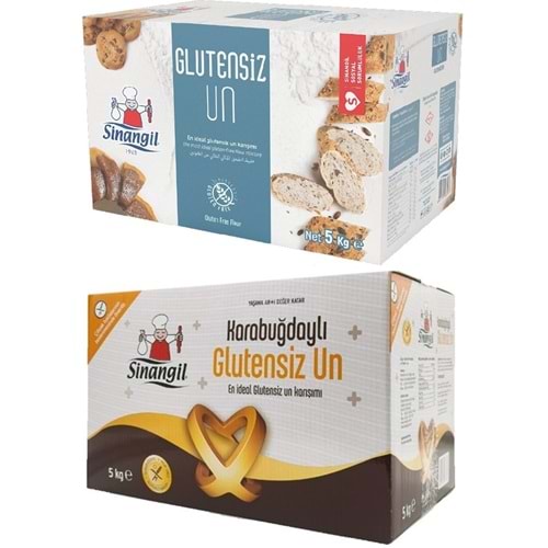 Sinangil Glutensiz Un 5KG (5000GR) + Glutensiz Karabuğdaylı 5KG (5000GR) Toplam:10KG