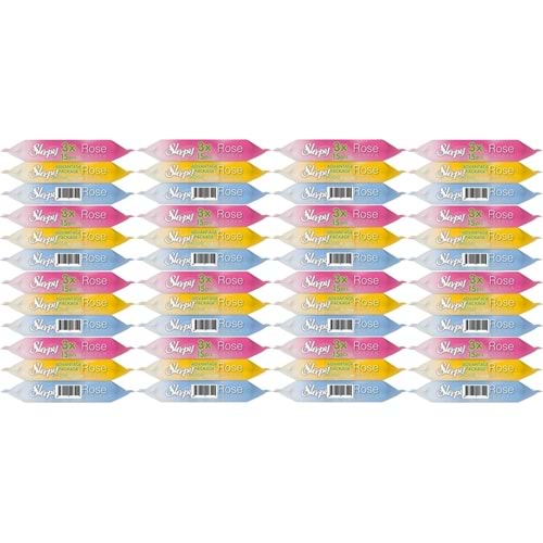 Sleepy Islak Havlu Cep Mendil 15 Yaprak (48 Li Set) Rose/Garden (16PK*3) 720 Yaprak